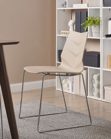 Set of 4 Dining Chairs Beige HARTLEY