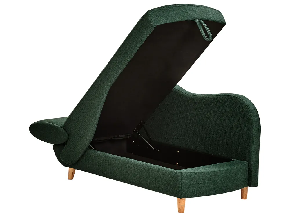 Chaise longue versione sinistra MERI con contenitore Lino sintetico Verde_937759