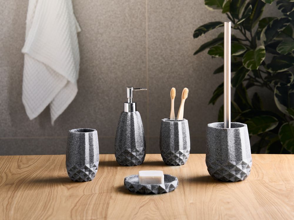 Set de 5 accessoires de salle de bain SAMIRIA Gris