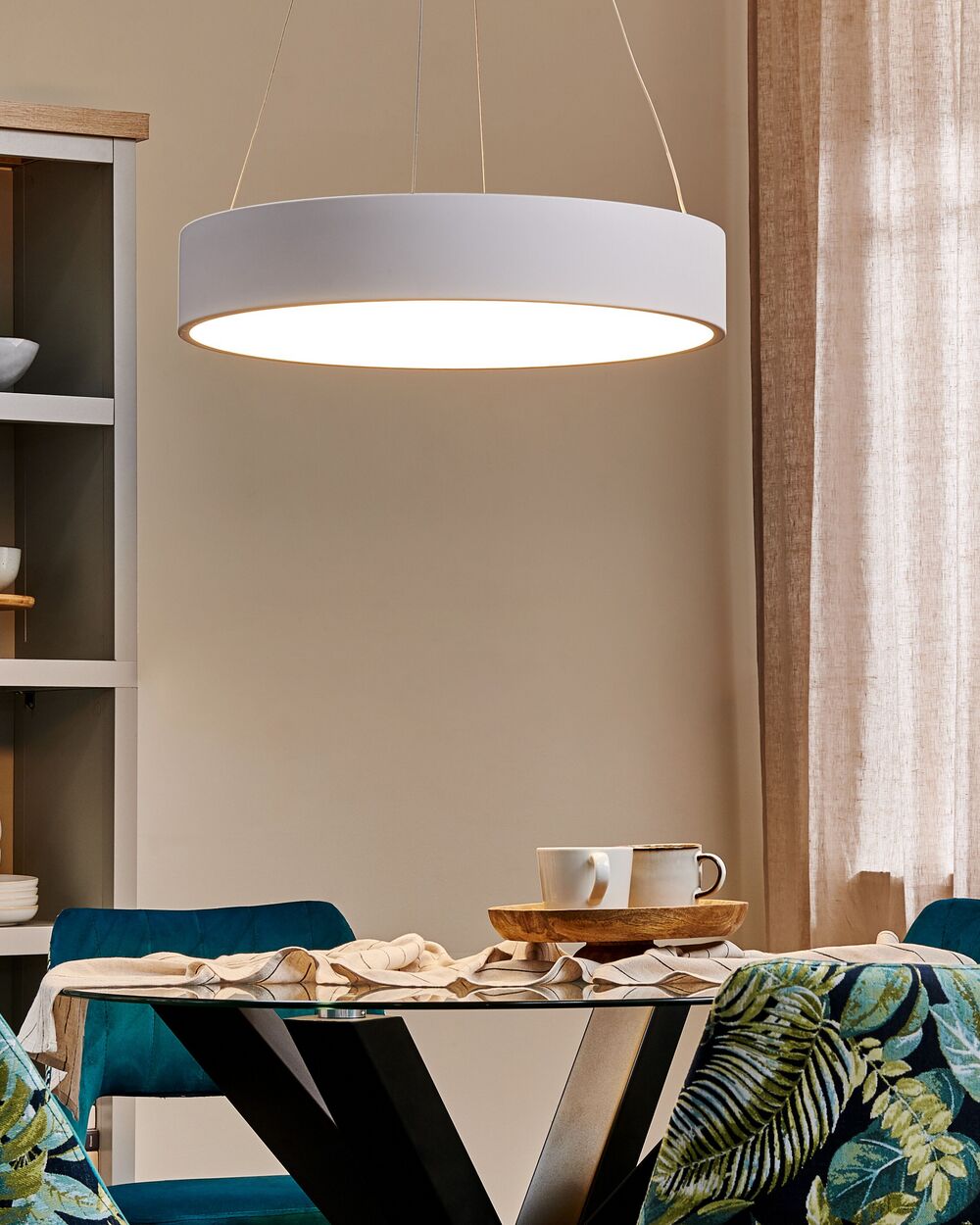 Lampe LED suspendue LENYA Métal Blanc