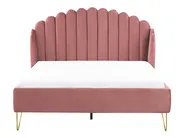 Bed Velvet AMBILLOU 140 x 200 cm (EU Double) Pink_857076