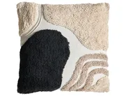 Set of 3 Decorative Cushions ALSTONIA 30 x 50 cm 45 x 45 cm Cotton Black Abstract Pattern_1040050