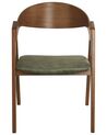 Set of 2 Dining Chairs Dark Wood and Green YUBA_934266