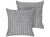Set of 2 Decorative Cushions ECLIPTA 45 x 45 cm Grey Solid