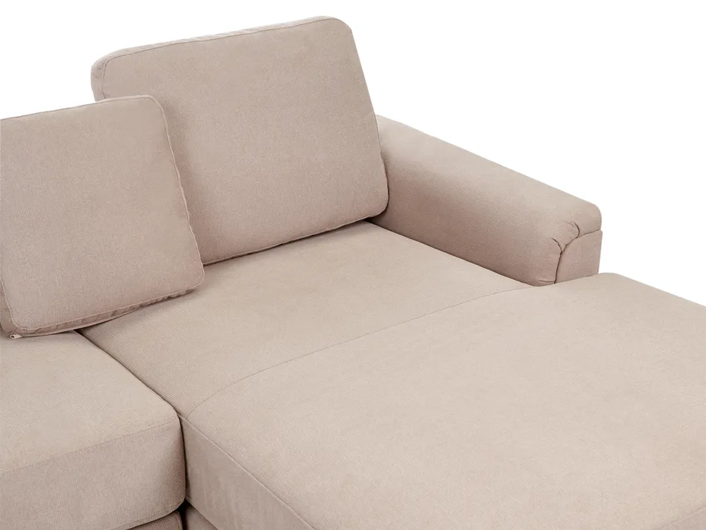 Corner Sofa 4 Seater KOHLO with Ottoman Fabric Taupe Left Hand_945160