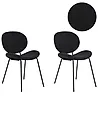 Set of 2 Dining Chairs LUANA Boucle Black