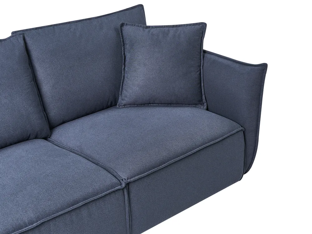 Sofa 3 Seater KUNES Fabric Dark Blue_1013236