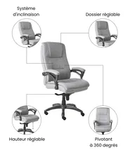 Fauteuil de bureau MAGNUS Lin Gris_1071104