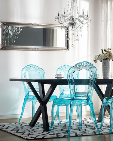 Set of 2 Accent Chairs Acrylic Transparent Blue VERMONT