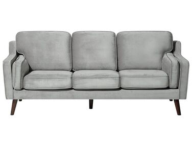 3-istuttava sohva sametti vaaleanharmaa LOKKA