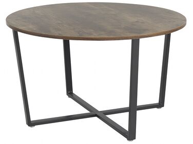 Tavolino da caffè legno scuro e nero ⌀ 80 cm ORICK