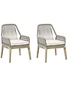 Set of 2 Garden Chairs with Cushions OLBIA Off-White