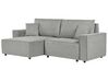 Right Hand Fabric Corner Sofa Bed with Storage Grey KARILA_886075