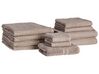 Set of 11 Cotton Towels Taupe AREORA_935959