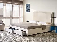 Bett mit Schubladen SARDENT Bouclé Cremeweiss 180 x 200 cm_1171498