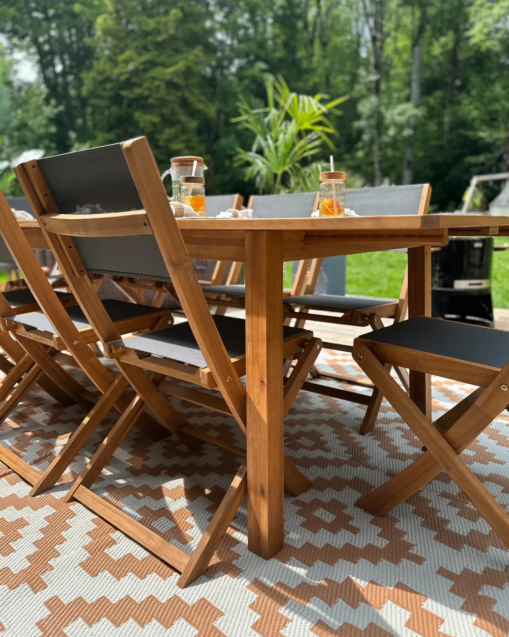 Garden Dining Set 8 Seater CESANA Acacia Wood Light Brown_1018253