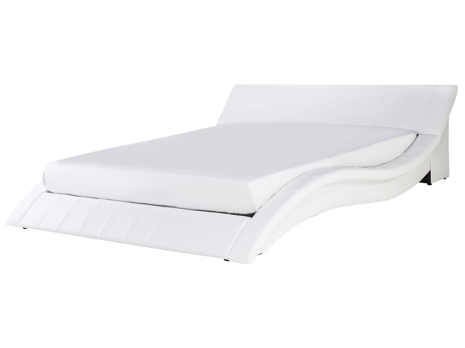 Kožená vodná posteľ 180 x 200 cm biela VICHY_459638