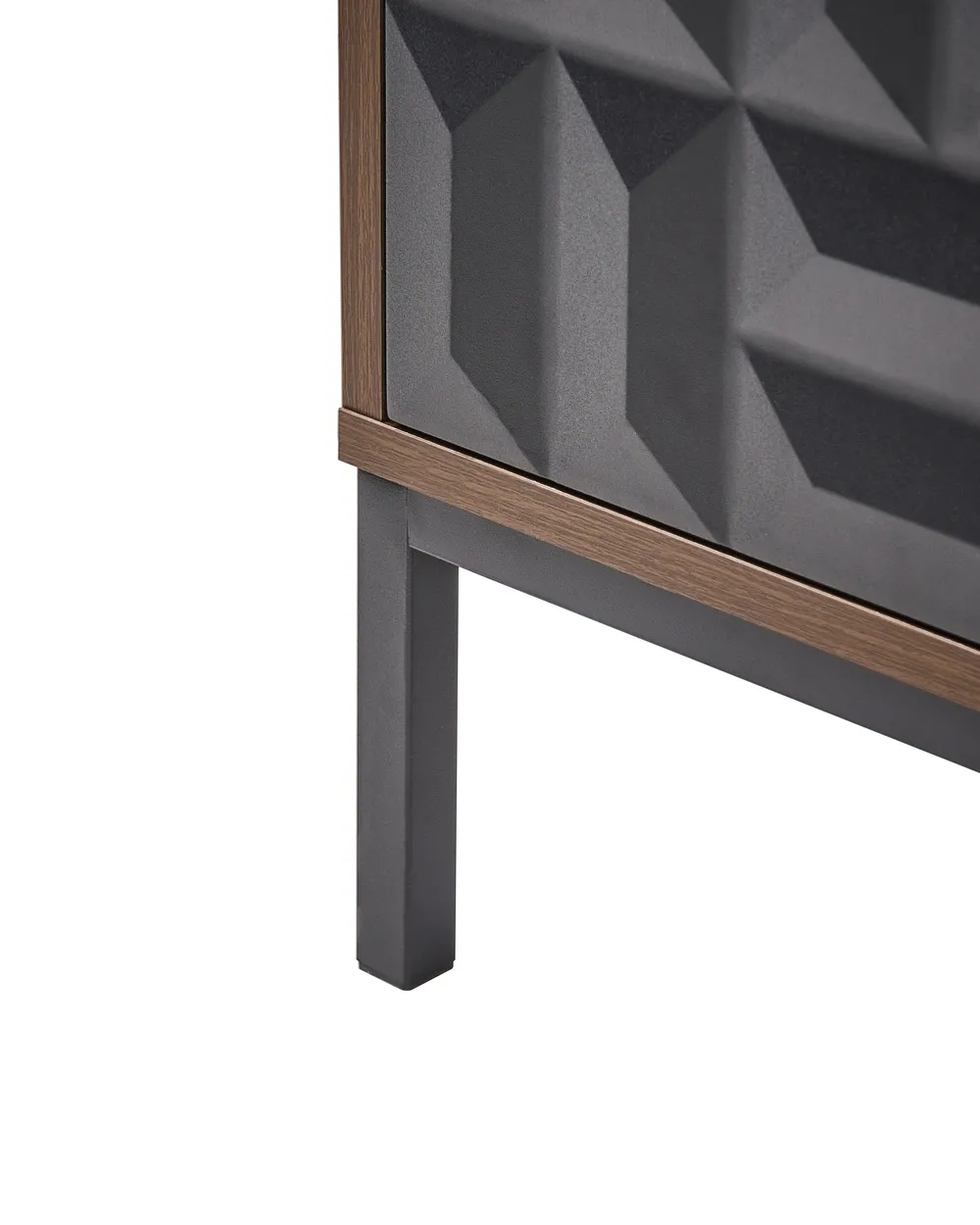 1 Drawer Bedside Table CARAQUET Dark Brown_1023560