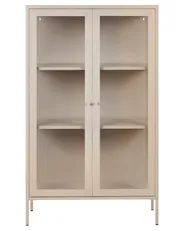 Witryna ze szklaną gablotą NASH 90 cm Metal Beżowy_1091142