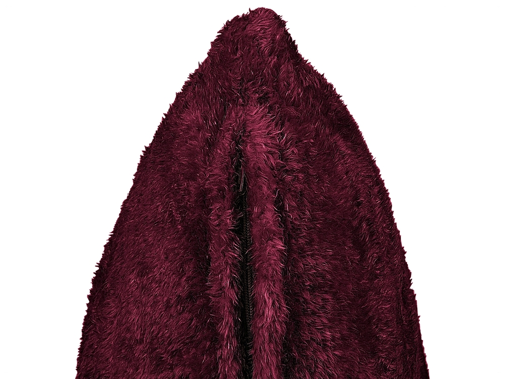 Throw Cushion PILEA Faux Fur 45 x 45 cm Burgundy Solid