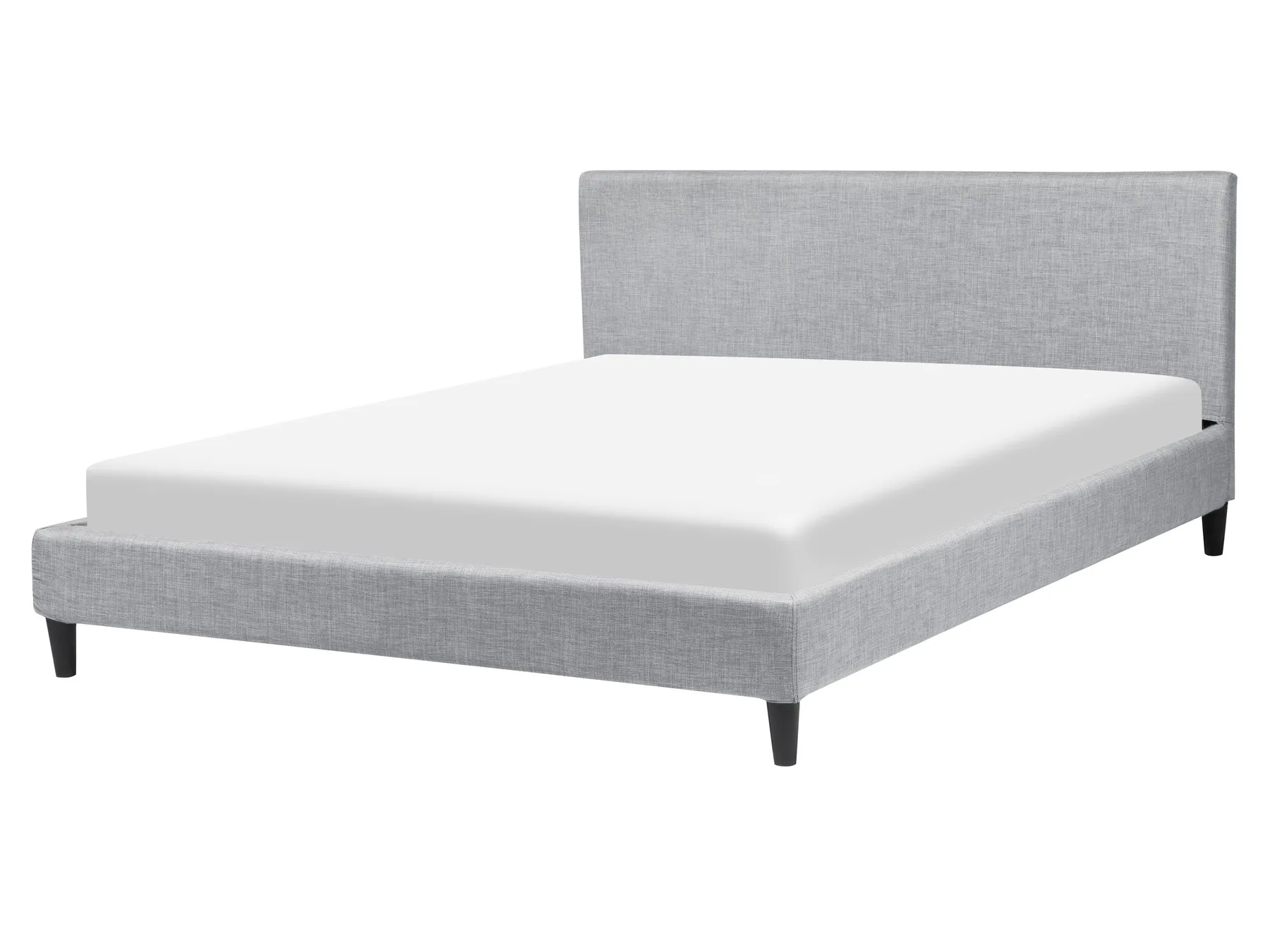 Lit avec sommier Tissu FITOU 160 x 200 cm Gris clair_710855