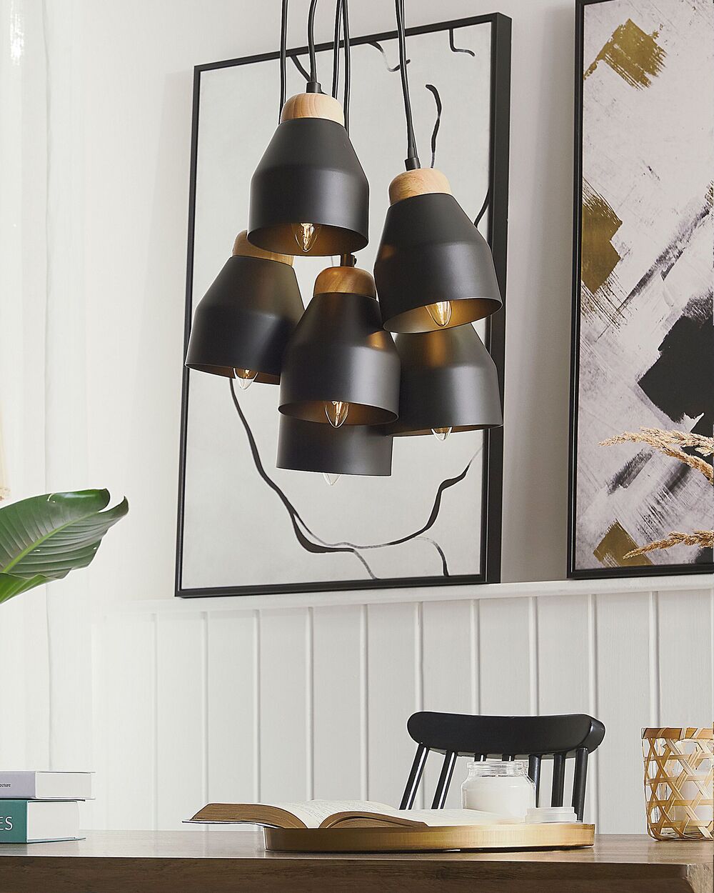 Candeeiro suspenso CESTOS Metal Preto