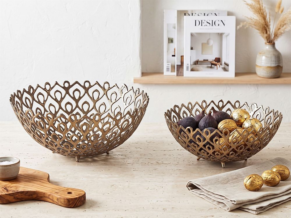 Set of 2 Bowls GROGOL Metal Gold