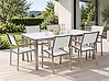 Conjunto de comedor exterior 6 plazas COSOLETO/GROSSETO Vidrio templado Efecto mármol Mármol blanco