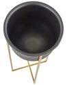 Set of 2 Metal Plant Pot Stands Black THUJA_933703