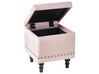 Hocker met opbergruimte fluweel pastelroze LORETTO_933960