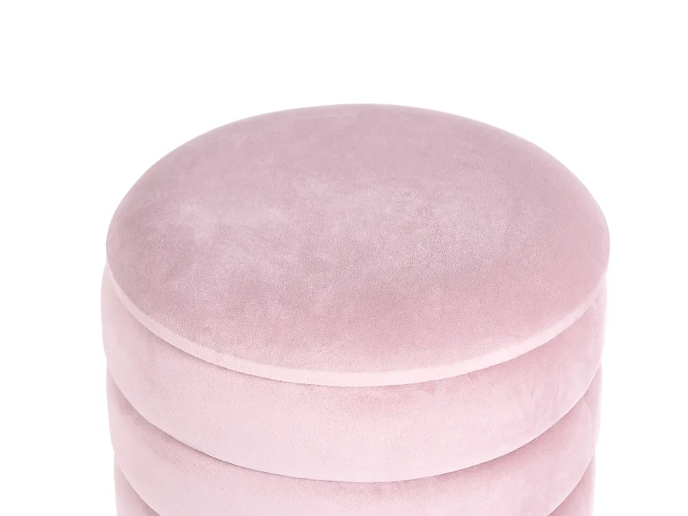 Set di 2 pouf contenitore GARLAND Velluto Rosa_772415