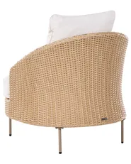 Poltrona da giardino con ottomana ARCILLE Rattan sintetico (PE) Beige_1082715
