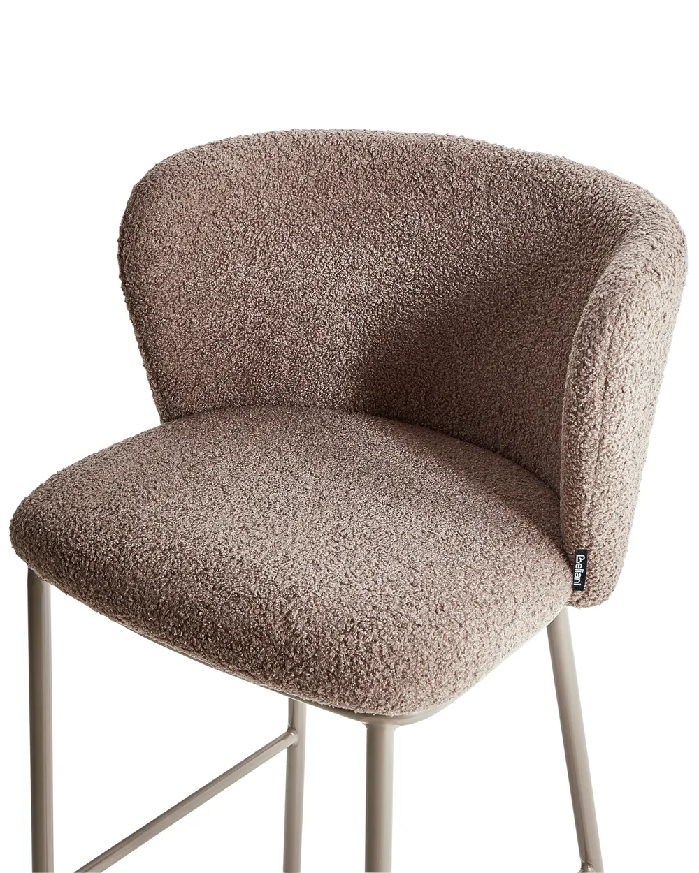 Set of 2 Bar Chairs MINA II Boucle Brown_1026922
