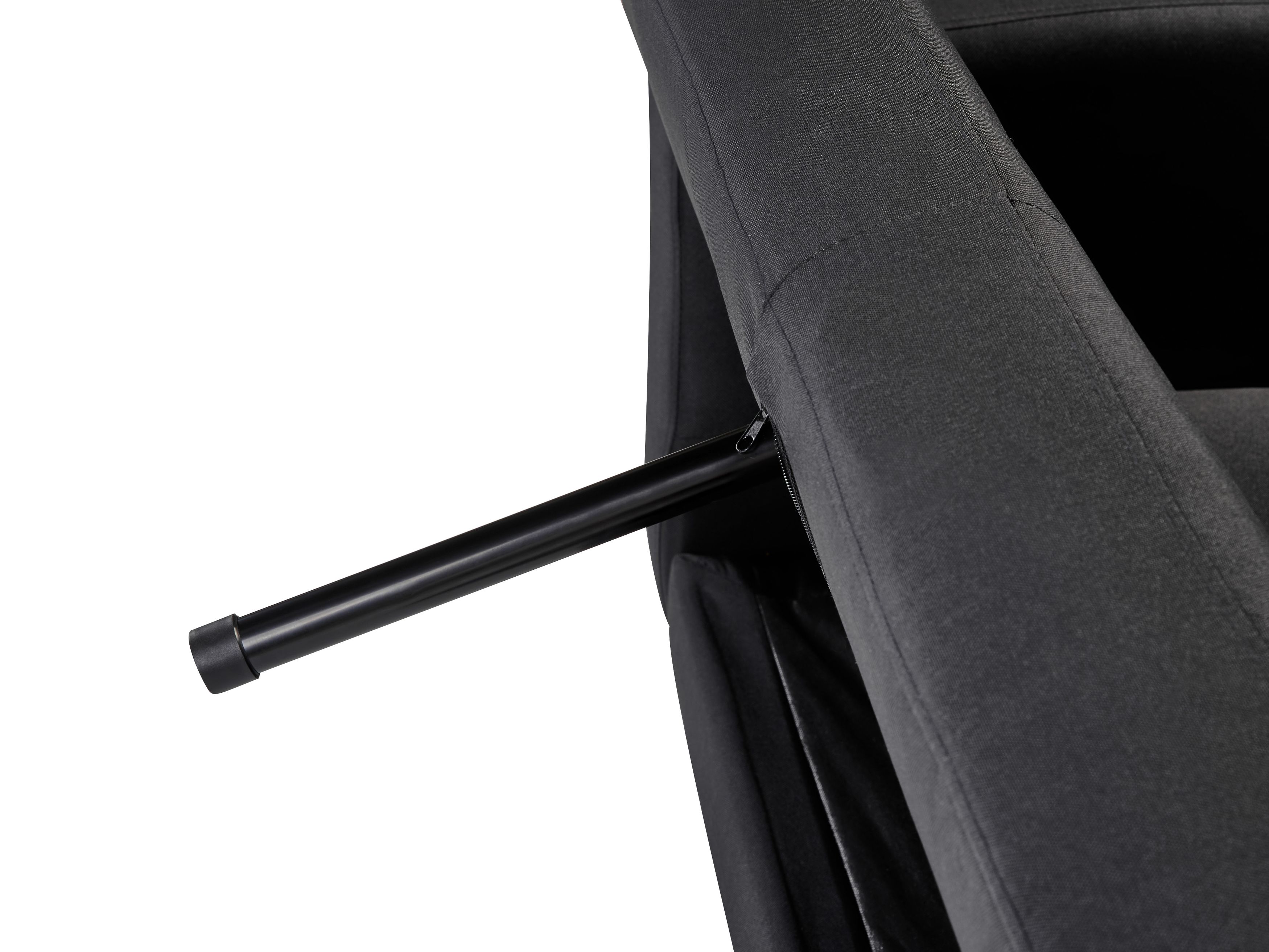 Farris 1-Sitzer Schlafsofa Schwarz - Modernes Stoffsofa Mit Edelstahlbeinen & Liegefunktion