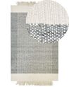 Teppich Wolle grau / cremeweiß 140 x 200 cm Kurzflor TATLISU_847107