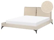 Bed Boucle MELLE 160 x 200 cm (EU King Size) Beige_882588