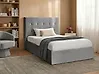Ottoman Bed LORIENT Velvet Grey 120 x 200 cm (EU Small Double)