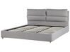 Sametová postel s úložným prostorem 180 x 200 cm světle šedá BATILLY_830203