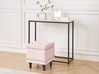 Repose-pieds avec rangement en velours rose pastel LORETTO _933956