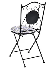 Set de 2 scaune de grădină SIPONTO Pliabil Metal Alb/Albastru_1155771