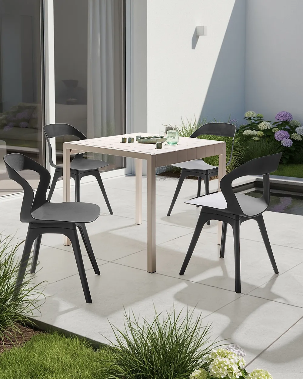 Gartenstuhl 4er Set LACHANIA Schwarz_1174349