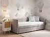Trundle Bed Velvet CHAVONNE 90 x 200 cm (EU Single) Light Grey