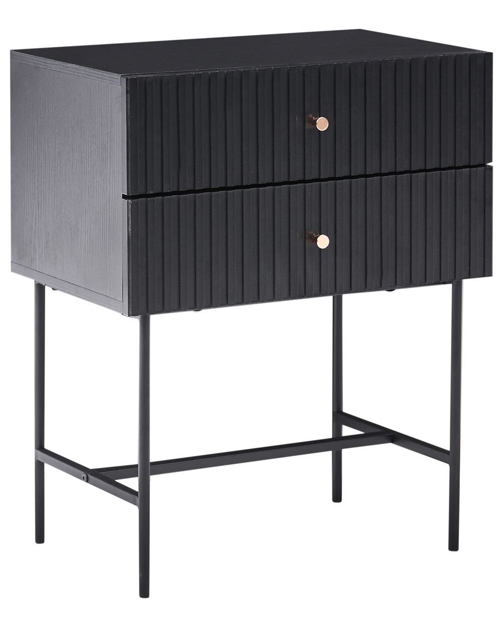 Nachttisch mit 2 Schubladen COVENTRY Schwarz / Gold