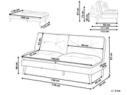 Sofa Bed 3 Seater YILA Fabric White_1056291