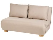Sofa Bed 2 Seater ABISKO Faux Linen Beige_1030855
