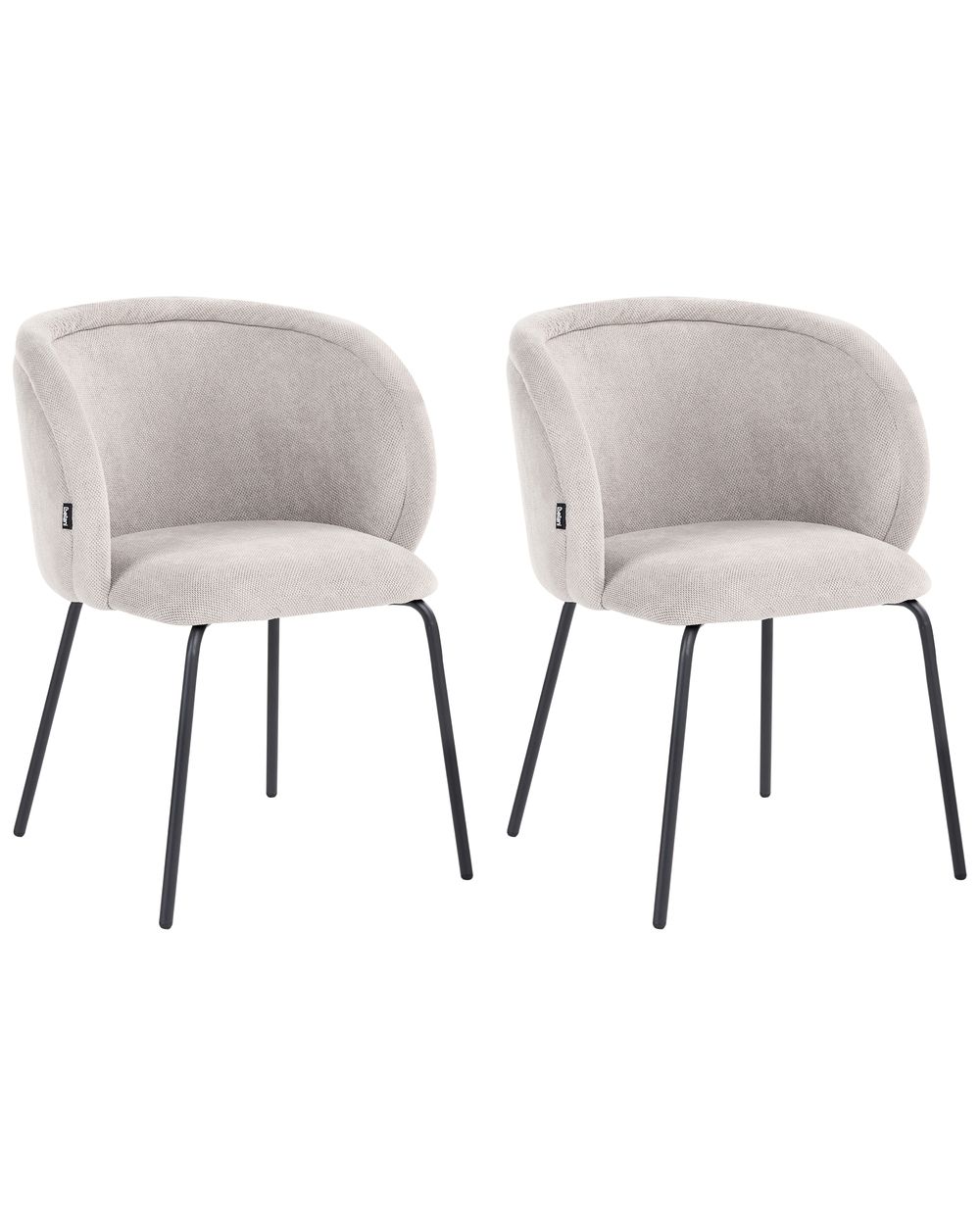 Conjunto de 2 cadeiras de jantar SARASOTA Tecido Branco creme