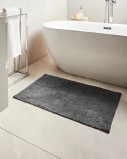 Bath Mat GOELA Black 60 x 90 cm Cotton_1025864