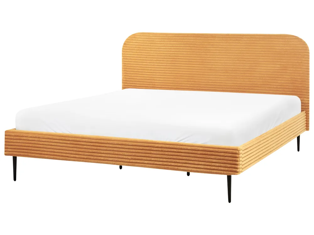Bed Corduroy FLAYAT 180 x 200 cm (EU Super King) Orange_967979