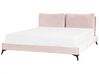 Sametová postel 180 x 200 cm růžová MELLE_829963
