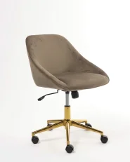 Chaise de bureau BARDSDALE Velours Marron_1166735